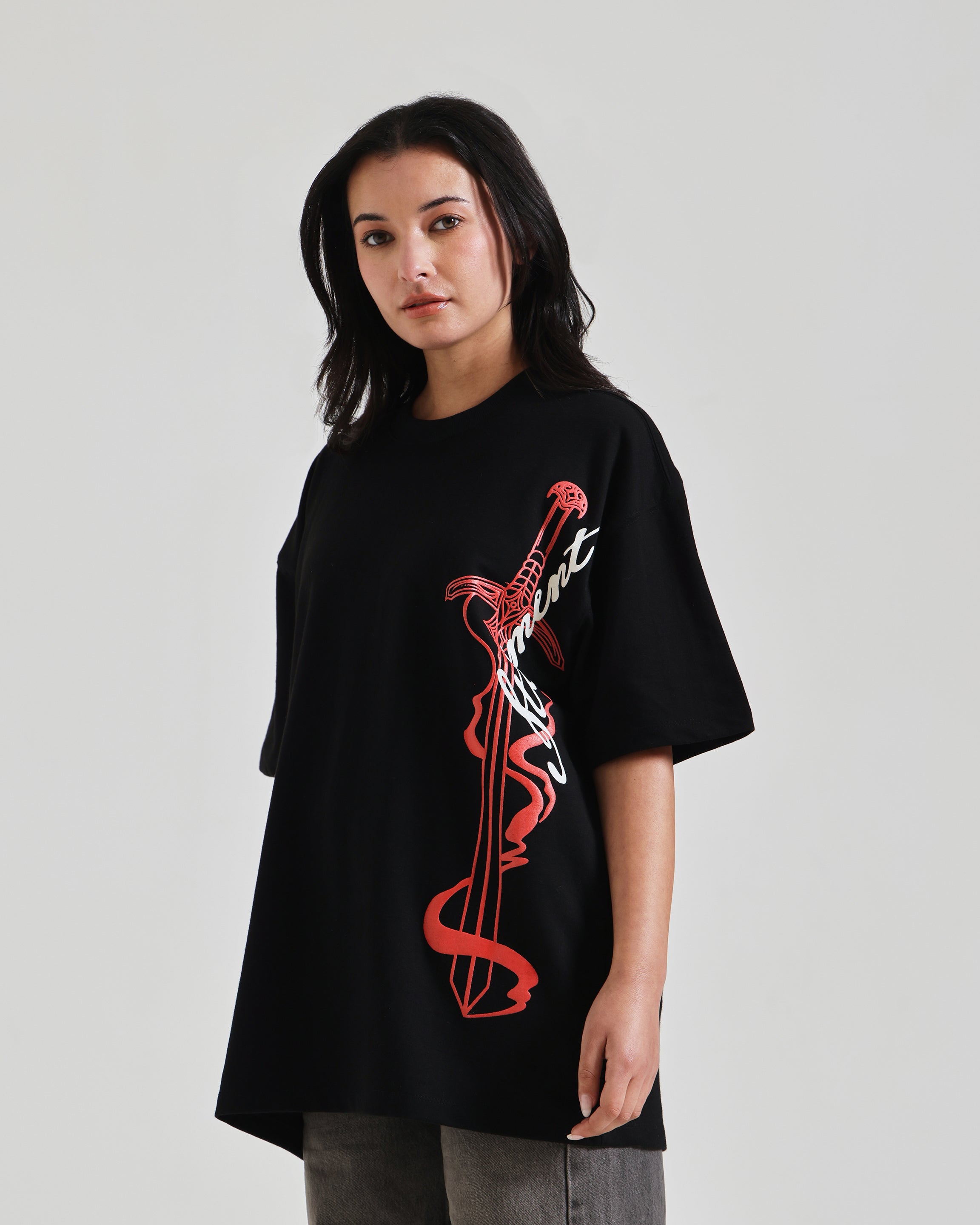 Black oversized sword t-shirts