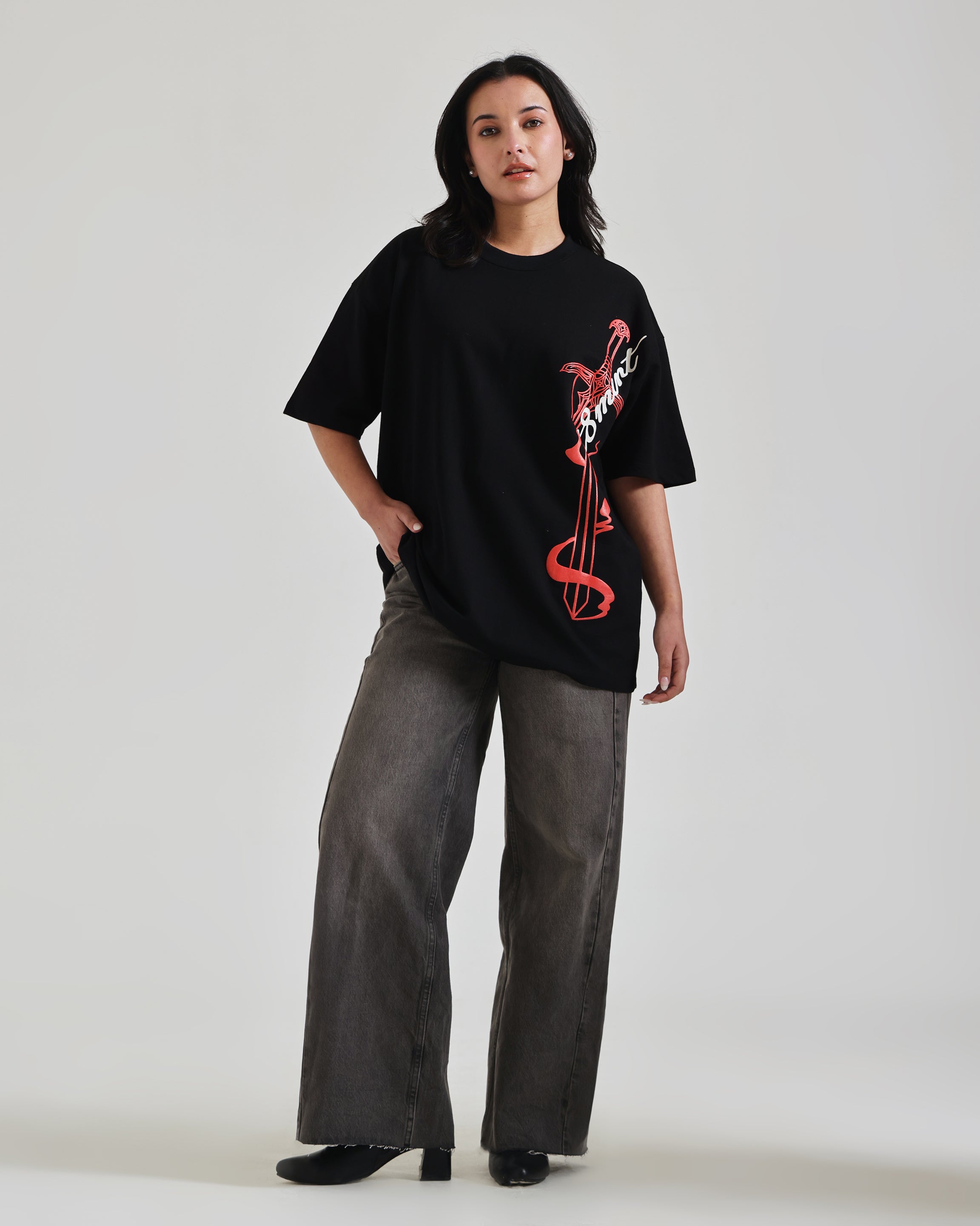 Black oversized sword t-shirts